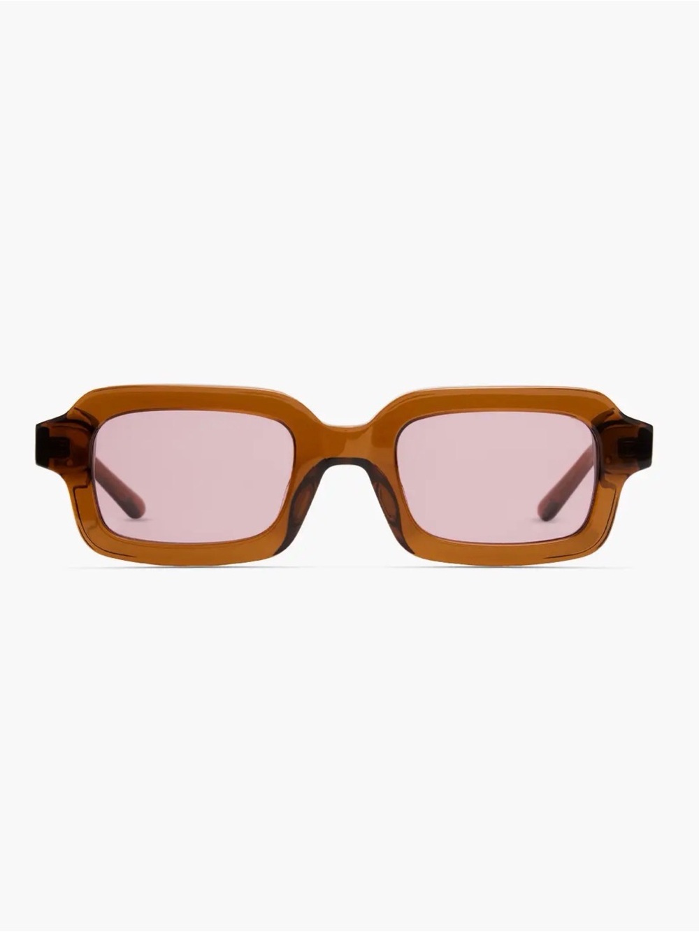 NWOT Quince Fiji Polarized Acetate Sunglasses Clear Spice with Deep Rose lens